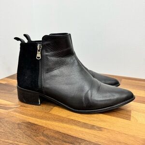 Fabianelli italian leather Suede side zipper Sz 38 pointed toe ankle booties 7.5
